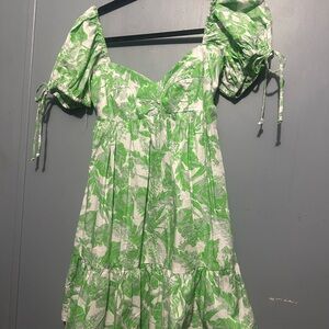 Oliviaceous Green Floral Dress